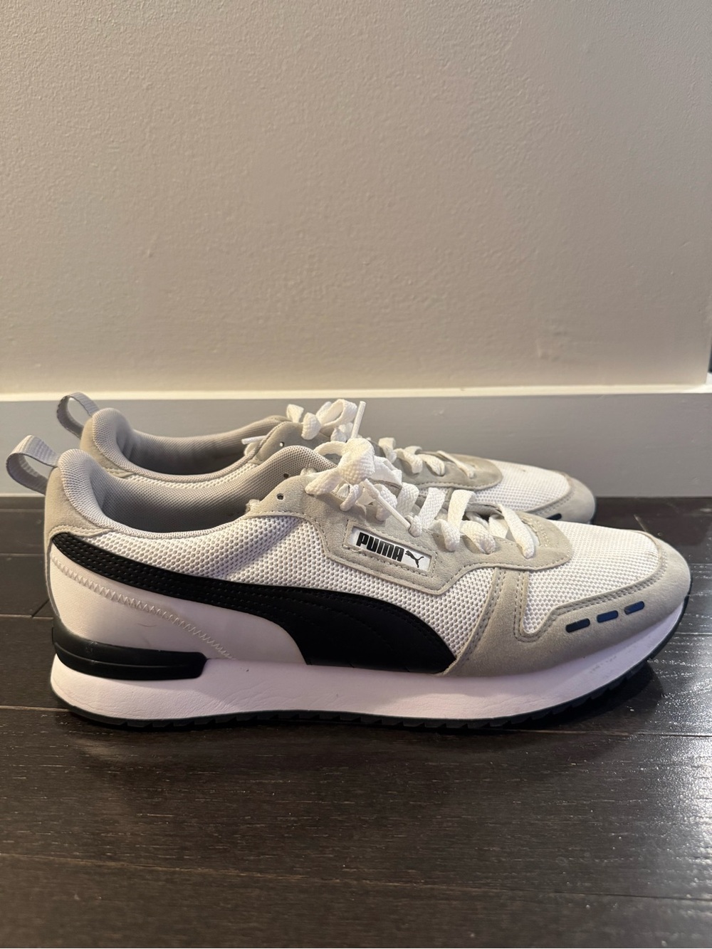 Puma R78 Style Sneakers Men’s Size 14 White Black Gray Athletic Shoes